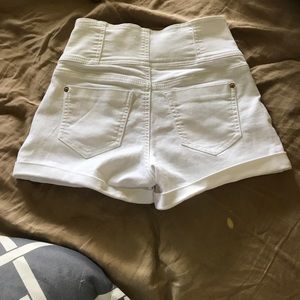 high waisted white shorts